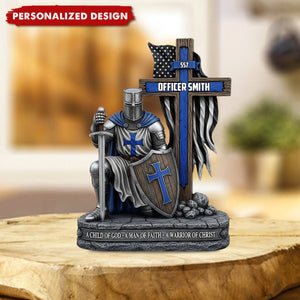 Man Of God - Personalized Police Officer Custom Shaped Acrylic Plaque