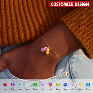 We Are Besties 2-4 Birthstone Peanut Bracelet - Gift For Friend
