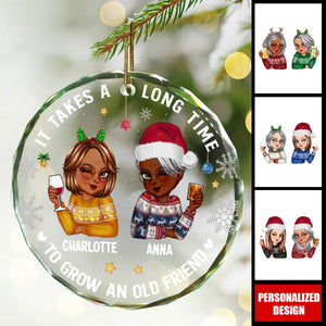 It Takes A Long Time To Grow An Old Friend Christmas - 2024 New Release Personalized Circle Ornament