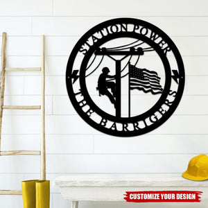 Personalized Lineman Sign, Lineman Gift, Custom Metal Wall Sign, Custom Line Life Name Metal Sign