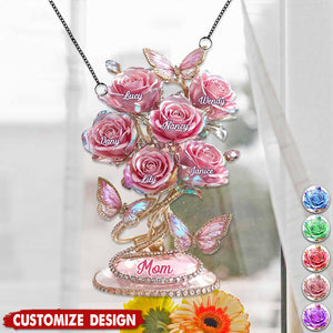 Each Rose Holds A Piece Of Your Heart - Personalized Suncatcher - Mother's Day