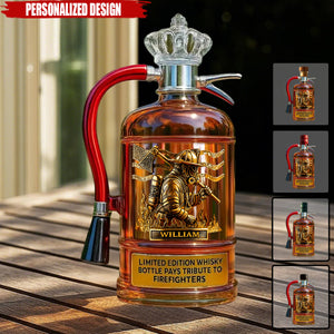 Personalized Firefighter Tribute Limited Edition Whiskey Bottle