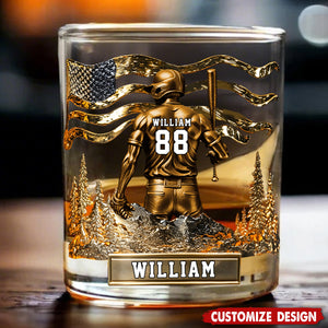 Baseball Whiskey Glass - Personalized Gifts For Baseball Lovers