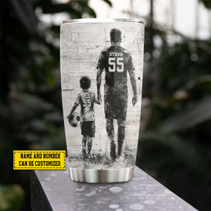 Behind Every Soccer Player-Personalized Soccer Dad Boy/Girl Stainless Steel Tumbler-Father's Day Gift For Soccer Lovers