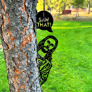 Peek-A-Boo Jesus Metal Sign-"I Saw That" Funny Decor-Funny Religious Decor