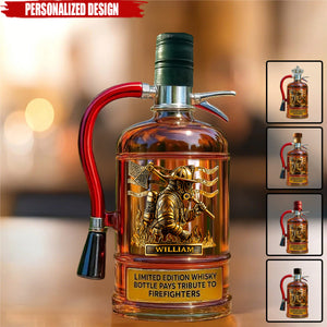 Personalized Firefighter Tribute Limited Edition Whiskey Bottle