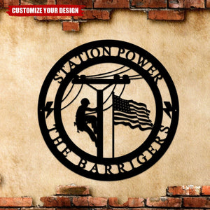 Personalized Lineman Sign, Lineman Gift, Custom Metal Wall Sign, Custom Line Life Name Metal Sign