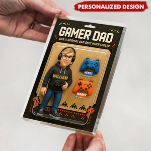 Gamer Dad Cooler Custom Action Figure-Personalized Acrylic Block Plaque-Father's Day Gift