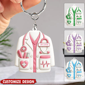 Celebrate Your Favorite Healthcare Hero - Personalized Acrylic Keychain - Gift For Doctors and Nurses
