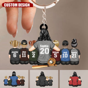 Baseball Mom Behind Every Baseball Player - Gift For Mom - Personalized Acrylicc Keychain