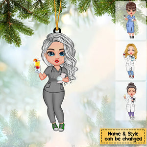 Nurse Life Pretty Doll Nurse Personalized Christmas Ornament