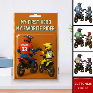 My First Hero-Personalized Dad and Son Motocross Acrylic Plaque
