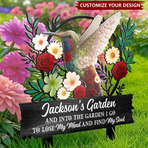 And Into The Garden I Go To Lose My Mind - Personalized Metal Garden Stake