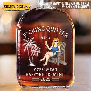 Officially Done-Personalized Whiskey Bottle, Retirement Gift For Coworkers, Work Friends, Colleagues