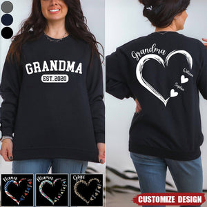 Personalized Mom Grandma Heart Sweatshirt