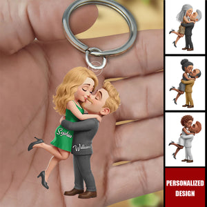 Personalized Anniversary Wedding Keychain Gifts For Husband And Wife