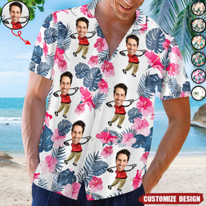 Custom Photo Golf Lovers Funny Art - Personalized Hawaiian Shirt