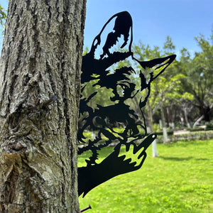 German Shepherd Middle Finger Metal Sign - Versatile Mountable Wall Art