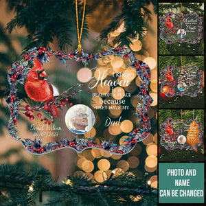 I Know Heaven Is A Beautiful Place - Personalized Memorial Acrylic Christmas Gift