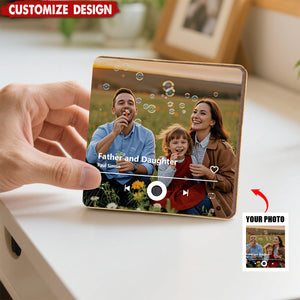 Personalized Photo Music Fridge Magnet - Birthday,Father's Day Gift For Dad,Grandpa