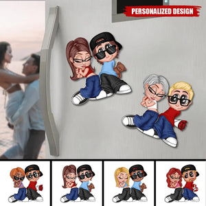 Y2K Style Couple-Personalized Acrylic Fridge Magnet-Heartfelt Gift For Couple