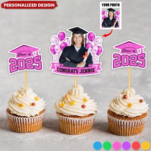 Personalized Face Graduation Cupcake Toppers