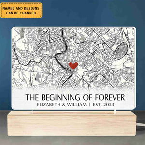 Where It All Began - Couple Personalized Custom 3D LED Light - Gift For Husband Wife, Anniversary