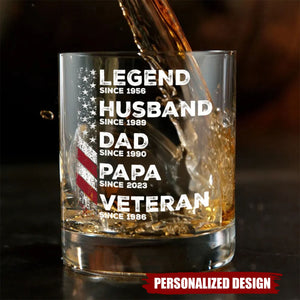Legend Husband Daddy Since Personalized Whiskey Glass, Father's Day Gift