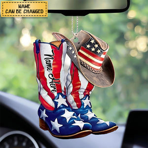 Wild West Floral Gifts For Horse Lovers - Western Cowboy Personalized Christmas/Car Ornament