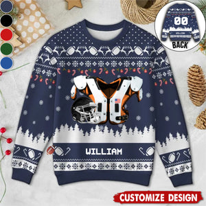 Personalized American Football Ugly Sweatshirt - Gift For American Lovers