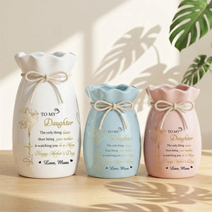 Personalized Flower Vase With Ribbon - Personalized Mother's Day Birthday Gifts For Daughter - You Carry Love So Beautifully