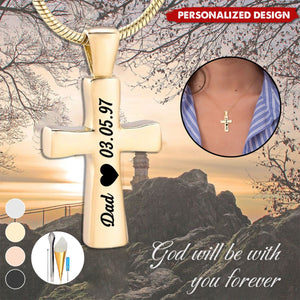 Personalized Cross Urn Necklace-Memorial Gift