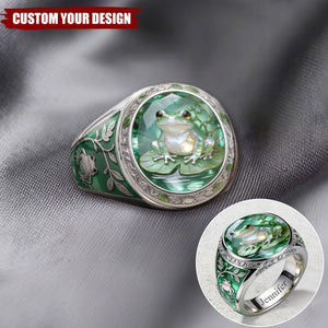 Just A Girl Who Loves Frog - Personalized Frog Signet Ring