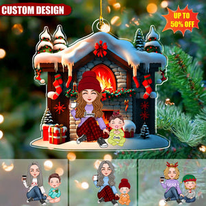 Cute Grandma Grandkids Personalized Christmas Acrylic Ornament