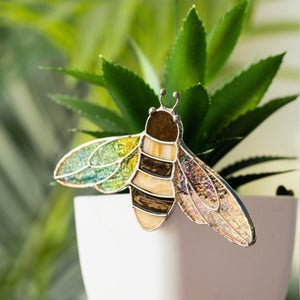 Stained glass planter farmhouse decor - Mother's Day gift for mom grandma