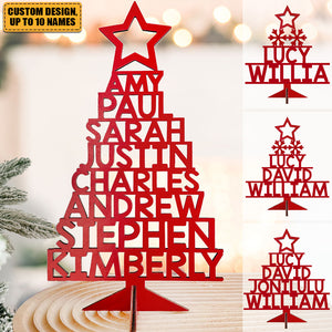 Christmas Decor Our Family - Personalized Wood Christmas Tree