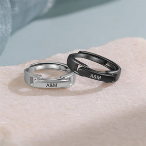 Personalized Matching Ring, Custom Secret Message Ring - Anniversary Gift for Couples