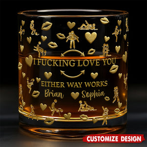 I Love You - Personalized Couple Whiskey Glass - Gift For Couple