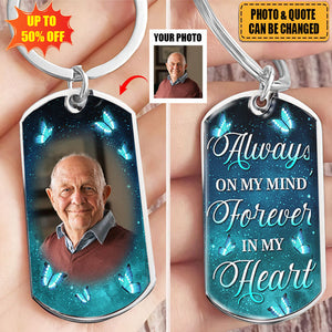 Custom Photo You Hold My Heart Forever - Memorial Personalized Custom Keychain - Sympathy Gift For Family Members