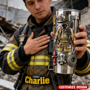 Proud Firefighter - Personalized Firefighter Tumbler