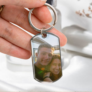 Drive Safe Handsome - Personalized Stainless Steel Photo Keychain