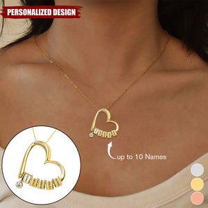 Personalized Name Hearts Christmas Necklace-Gift For Family
