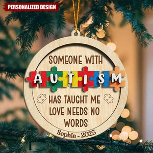 Personalized Autism Awareness Christmas Ornament