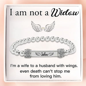 For Memorial-I'm a Wife to a Husband Personalized Name Bead Bracelet