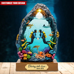 Personalized Scuba Diving Couple Acrylic Plaque Gifts For Couple