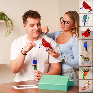 Stained Glass Humming Birds Suncatcher - Gift For Bird Lovers