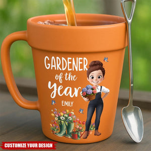 Custom Plant Pot Ceramic Mug - Personalized Garden Gifts For Gardeners - Plant Parent Vibes - Flower Pot Mug