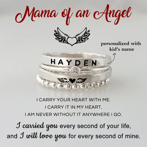 For Memorial-I Will Love You for Every Second of Mine Custom Name Wings Ring