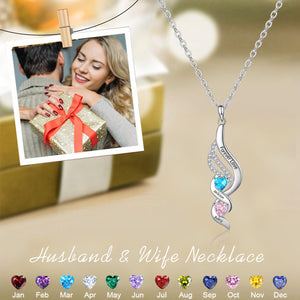 Husband & Wife-Personalized Birthstone Necklace