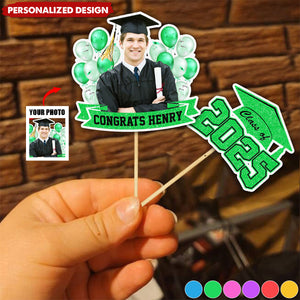 Personalized Face Graduation Cupcake Toppers